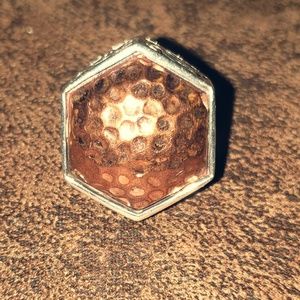 Hammered Copper and Sterling Silver RIng Size